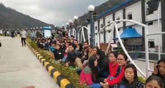 Alembic Casual Workers Protest Inside Alembic Premise at Samardung, South Sikkim